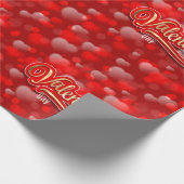 Golden Happy Valentine's Day Rot und Rosa Herzen Geschenkpapier (Ecke)