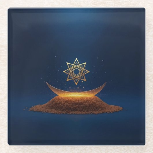Golden Harmony – Shree Yantra’s Divine Resonance Glasuntersetzer (Vorderseite)