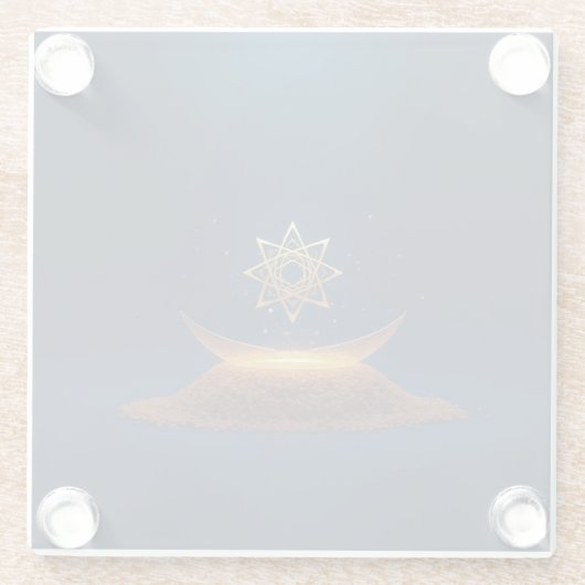 Golden Harmony – Shree Yantra’s Divine Resonance Glasuntersetzer (Rückseite)
