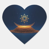 Golden Harmony – Shree Yantra’s Divine Resonance Herz-Aufkleber (Vorderseite)
