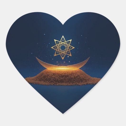Golden Harmony – Shree Yantra’s Divine Resonance Herz-Aufkleber (Vorderseite)