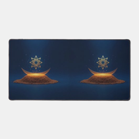 Golden Harmony – Shree Yantra’s Divine Resonance Schreibtischunterlage (Vorderseite)