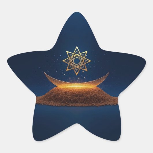 Golden Harmony – Shree Yantra’s Divine Resonance Stern-Aufkleber (Vorderseite)