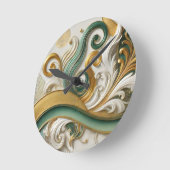 Golden Harmony Swirl - Elegante Abstrakte Uhr (Winkel)