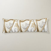 Golden Harp Cat Body Pillow – Elegant Fantasy Seitenschläferkissen (Rückseite)