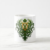 Golden Harp Green Kleeblatts St. Patrick's Day Kaffeetasse (Mittel)