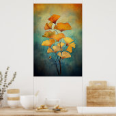 Golden Harvest: AI Inspiriert Fall Color Ginkgo Br Poster (Küche)