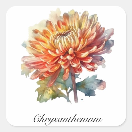 Golden Harvest Chrysanthemum, Brauch Quadratischer Aufkleber (Vorderseite)