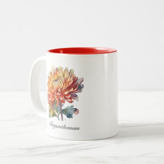 Golden Harvest Chrysanthemum, Brauch Zweifarbige Tasse (Vorderseite Links)