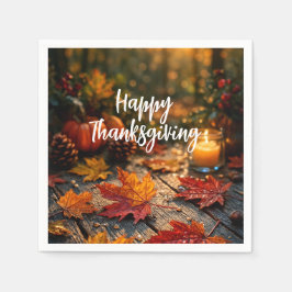 Golden Harvest Glow – Thanksgiving Greeting Serviette