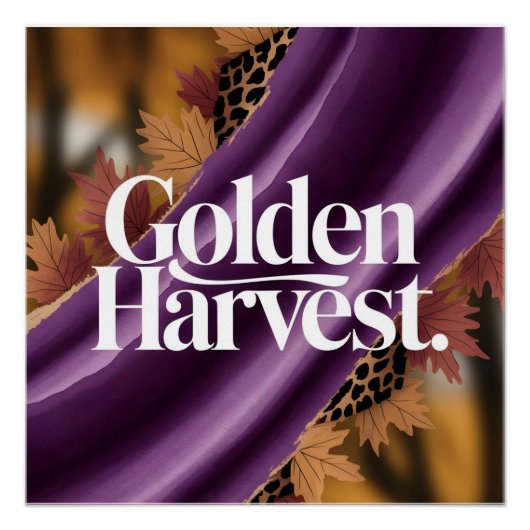 Golden Harvest Luxus Lila Seidenherbstdesign Poster (Vorderseite)