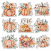 Golden Harvest Wasserfarbenkürbis Aufkleber (Vorderseite)