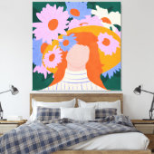 Golden Hat & Wildblumen Leinwanddruck (Insitu (Schlafzimmer))