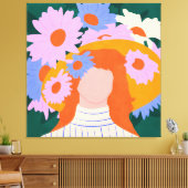 Golden Hat & Wildblumen Leinwanddruck (Insitu (Wohnzimmer))