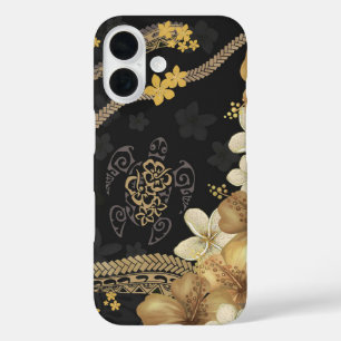 Golden Hawaiian Hibiskus & Tapa Fusion Phone Case