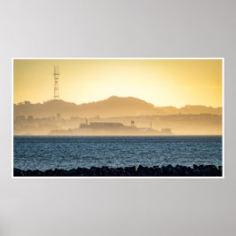 Golden Haze Over Alcatraz – San Francisco Print Poster