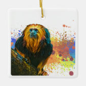 Golden Headed Lion Tamarin Keramikornament (Vorderseite)