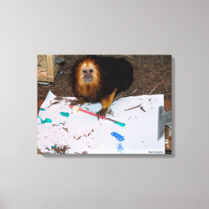 Golden-Headed Löwe Tamarin Malerei Leinwanddruck