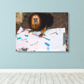 Golden-Headed Löwe Tamarin Malerei Leinwanddruck (Insitu (Holzboden))