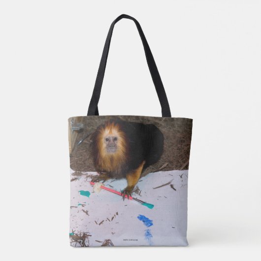Golden-Headed Löwe Tamarin Malerei Tasche (Rückseite)