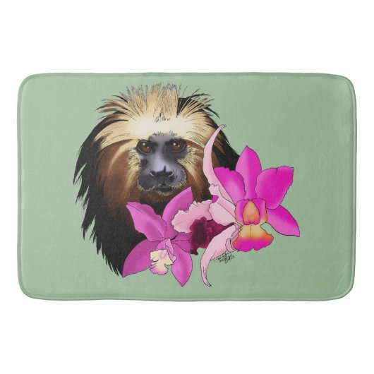 Golden-Headed Löwe Tamarin Monkey Badematte (Vorderseite)