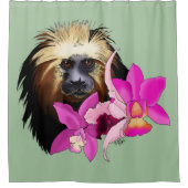 Golden-Headed Löwe Tamarin Monkey Duschvorhang (Vorderseite)