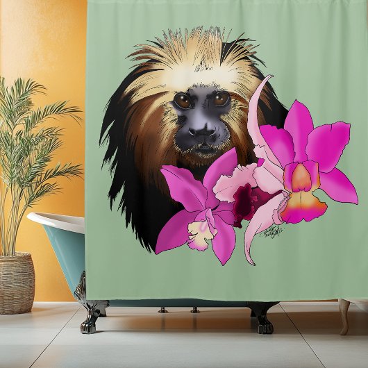 Golden-Headed Löwe Tamarin Monkey Duschvorhang