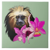 Golden-Headed Löwe Tamarin Monkey Fliese (Vorderseite)