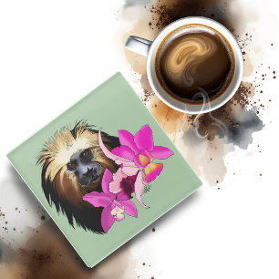 Golden-Headed Löwe Tamarin Monkey Glasuntersetzer