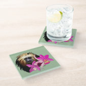 Golden-Headed Löwe Tamarin Monkey Glasuntersetzer (Schrägansicht)