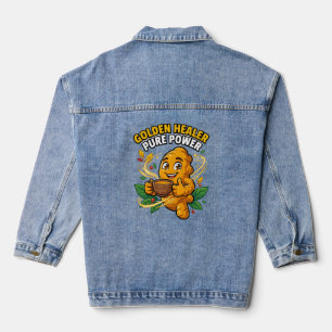Golden Healer Pure Power Kurkuma-Wurzel-Grafik-T-S Jeansjacke