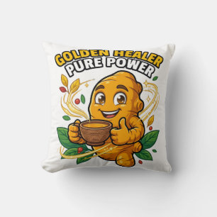 Golden Healer Pure Power Kurkuma-Wurzel-Grafik-T-S Kissen