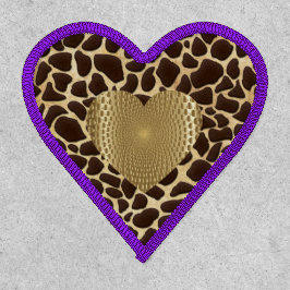 Golden Heart Leopard Purple Border