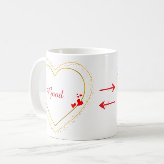Golden Heart Minimalist Custom Coffee Mug Kaffeetasse (Vorderseite Links)