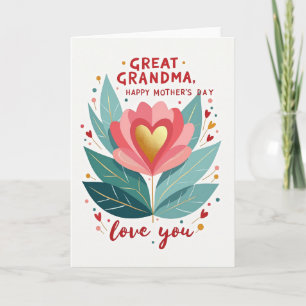 Golden Heart Muttertag Liebeskarte Karte
