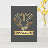 Golden Heart Pattern Valentine Card Karte (Gelbe Blume)