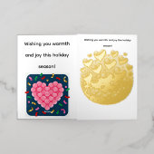 Golden Hearts Burst Greeting Card (Äußere Ablage)