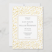 Golden Hearts Confetti Foto Hochzeit Einladung (Vorderseite)