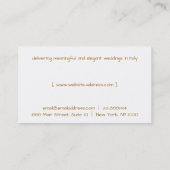 Golden Hearts Confetti Visitenkarte (Rückseite)