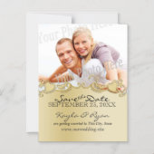 Golden Hearts Foto Save the Date Magneteinladung (Vorderseite)