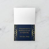 Golden Hearts On Blue 50. Hochzeitstag Dankeskarte (Innenseite)