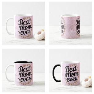 Golden Hearts Trendy Schriftzug Beste Mutter Aller Verwandlungstasse