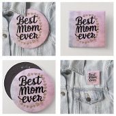 Golden Hearts Trendy Script Beste Mama für Moderne Button