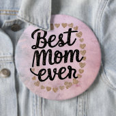 Golden Hearts Trendy Script Beste Mama für Moderne Button (Beispiel)