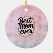 Golden Hearts Trendy Script Beste Mama für Moderne Keramik Ornament (Hinten)