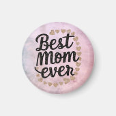 Golden Hearts Trendy Script Beste Mama für Moderne Magnet (Vorne)