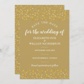 Golden Hearts Wedding Save the Date Card (Vorne/Hinten)
