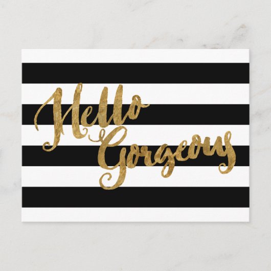Golden Hello Gorgeous Streifen Postkarte (Vorderseite)