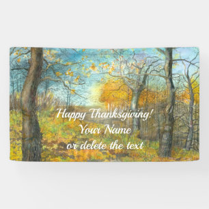 Golden Herbst in einem Eichenhain Aquarell Banner