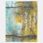 Golden Herbst in einem Eichenhain Aquarell Fleecedecke (Vorderseite)